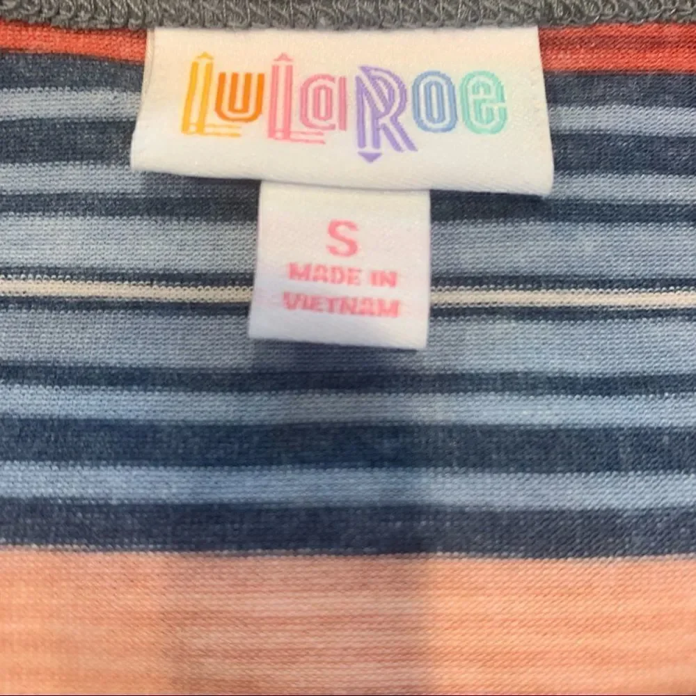LulaRoe Debbie Multicolored Long Sleeve Striped Dress Size Small NWT